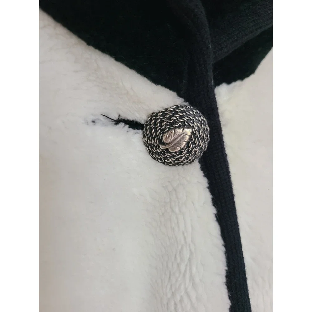 Vintage 90s XL Nordic Forest Landscape Reversible Fuzzy Jacket Coat‎ Cottagecore